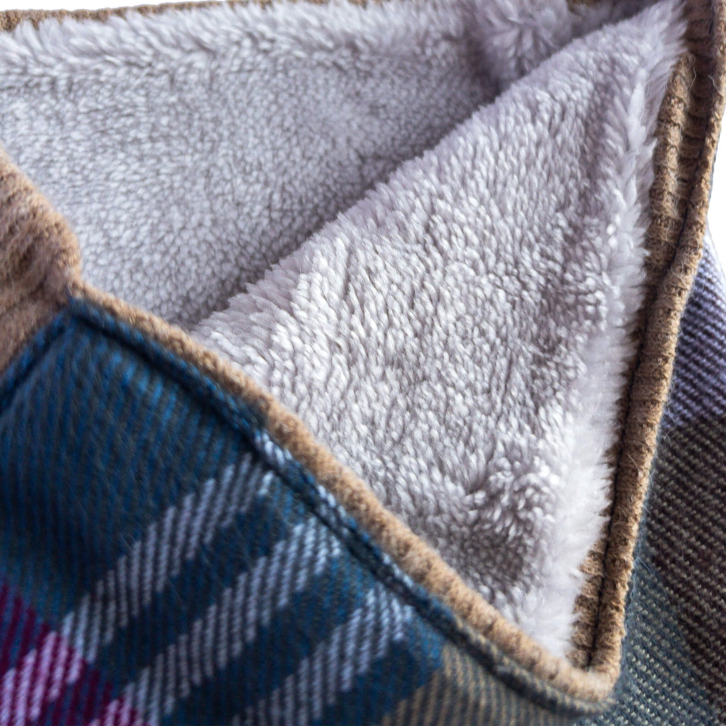 Burgandy/Beige Lambs Wool Snood - GoodSnood