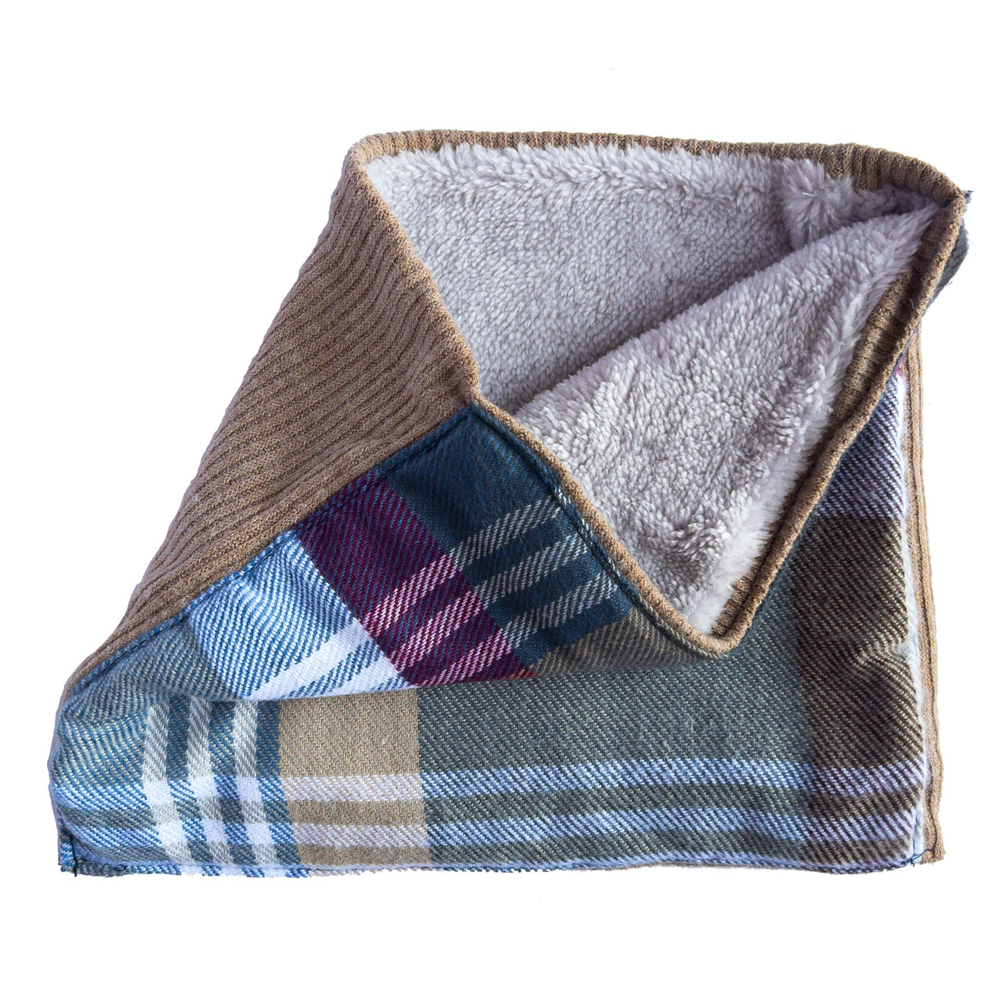 Burgandy/Beige Lambs Wool Snood - GoodSnood
