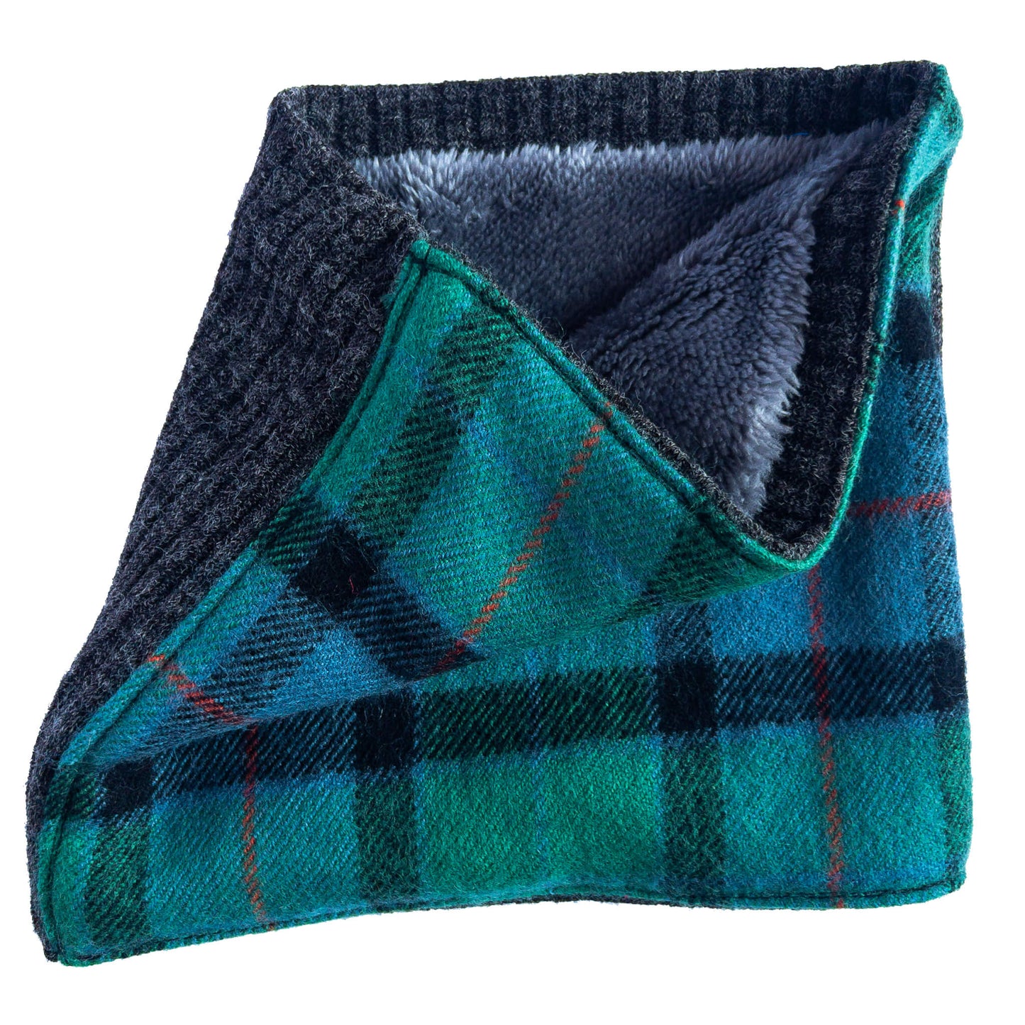Light Blue/Green/Red Lambs Wool Snood - GoodSnood