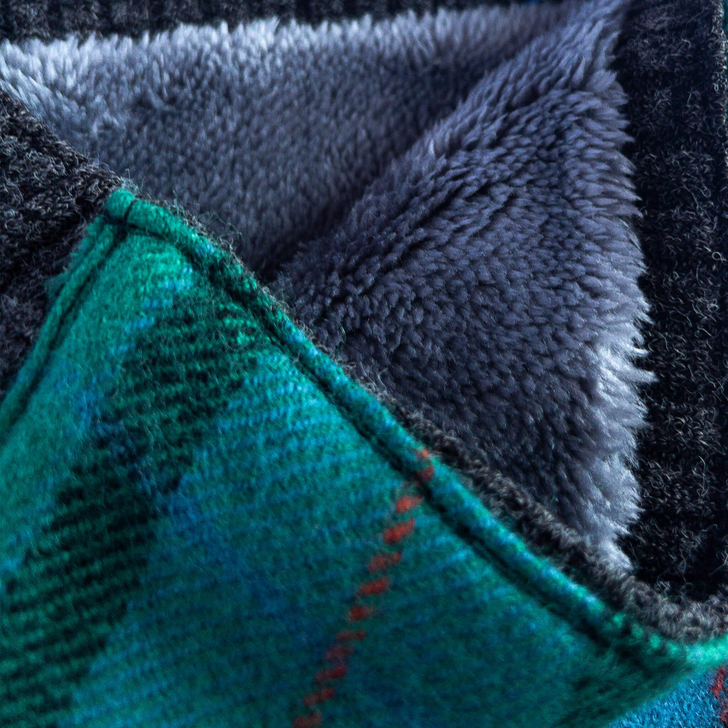 Light Blue/Green/Red Lambs Wool Snood - GoodSnood
