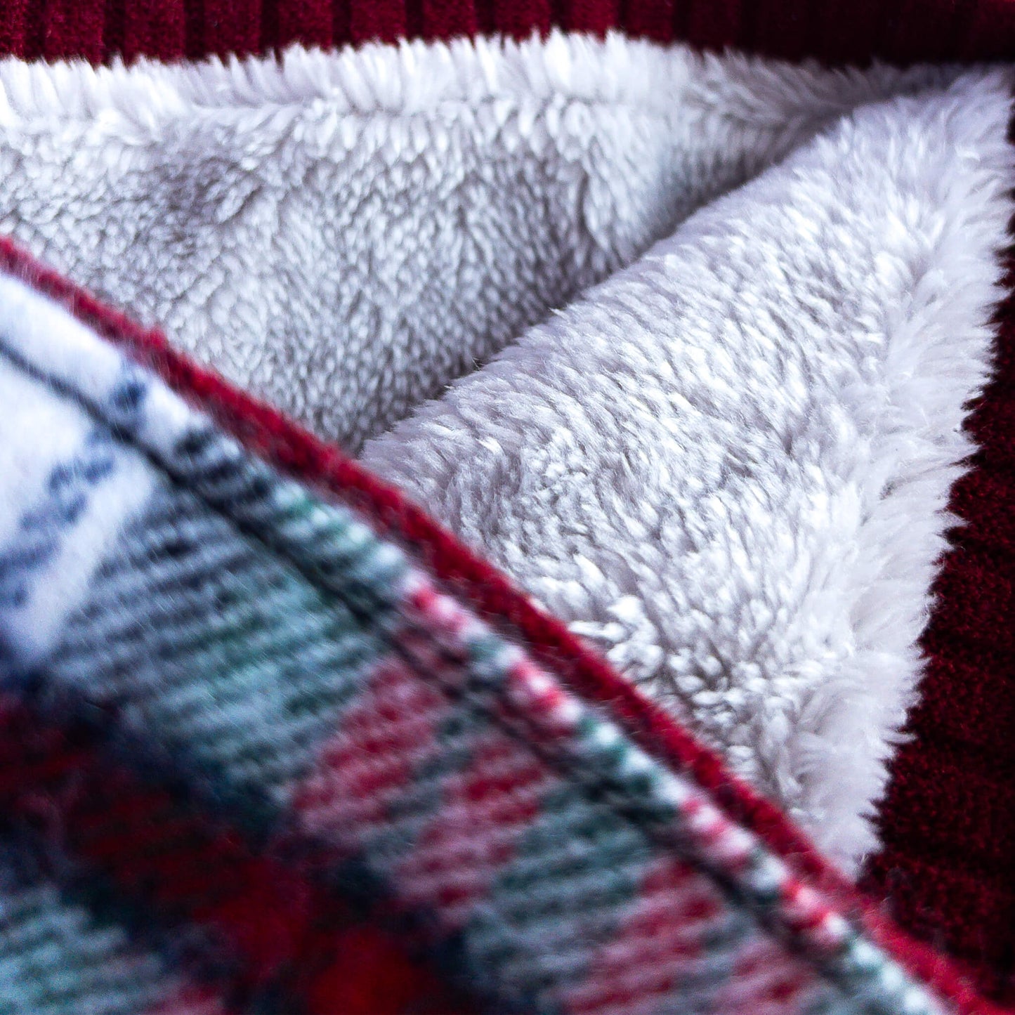Red/White Check Lambs Wool Snood - GoodSnood
