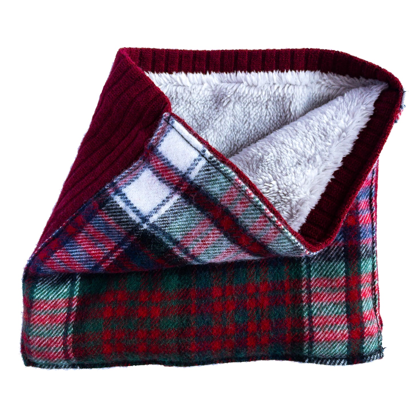 Red/White Check Lambs Wool Snood - GoodSnood