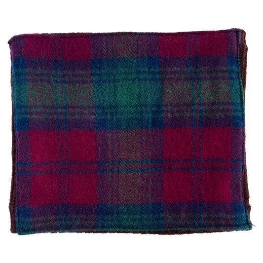 Maroon/Green Check Lambs Wool Snood - GoodSnood