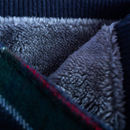 Navy/Green/Red Check Lambs Wool Snood - GoodSnood