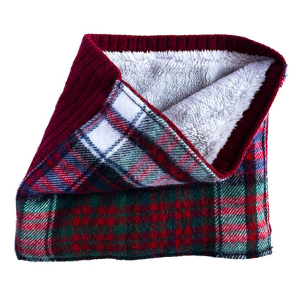 Red/White Check Lambs Wool Snood - GoodSnood
