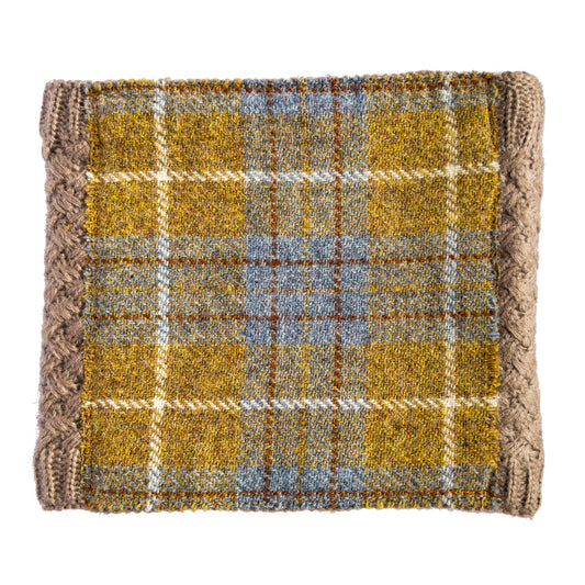 Yellow/Blue Check Tweed Snood - GoodSnood